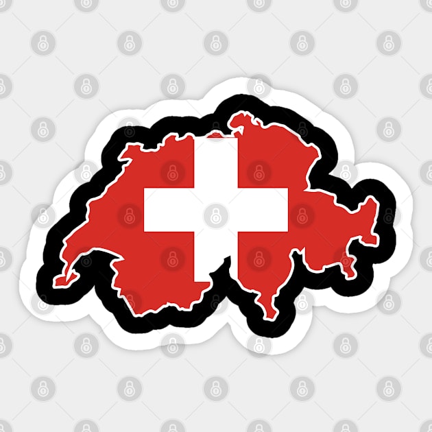 Switzerland map flag designs Sticker by D_designs